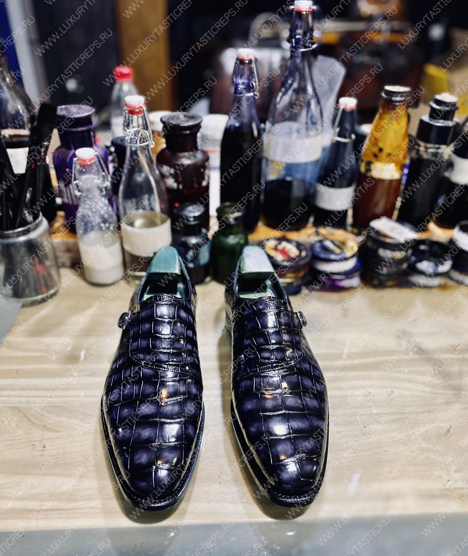 BERLUTI ALLIGATOR LEATHER LOAFER GREY S3289-E2