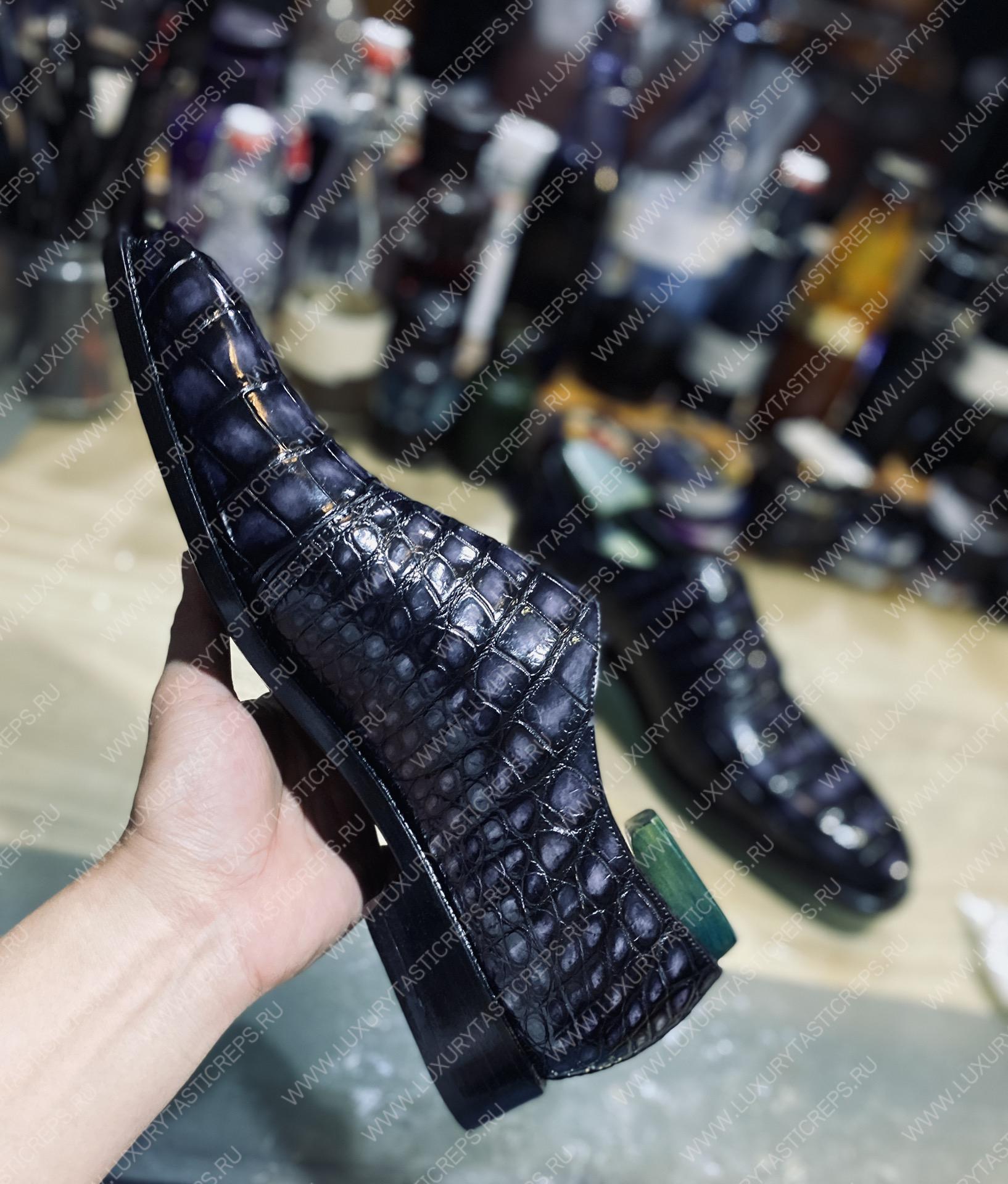 BERLUTI ALLIGATOR LEATHER LOAFER GREY S3289-E2