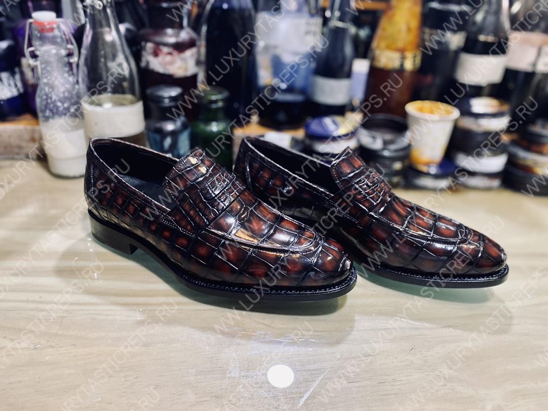 BERLUTI ALLIGATOR LEATHER LOAFER BURGUNDY S3289-E2