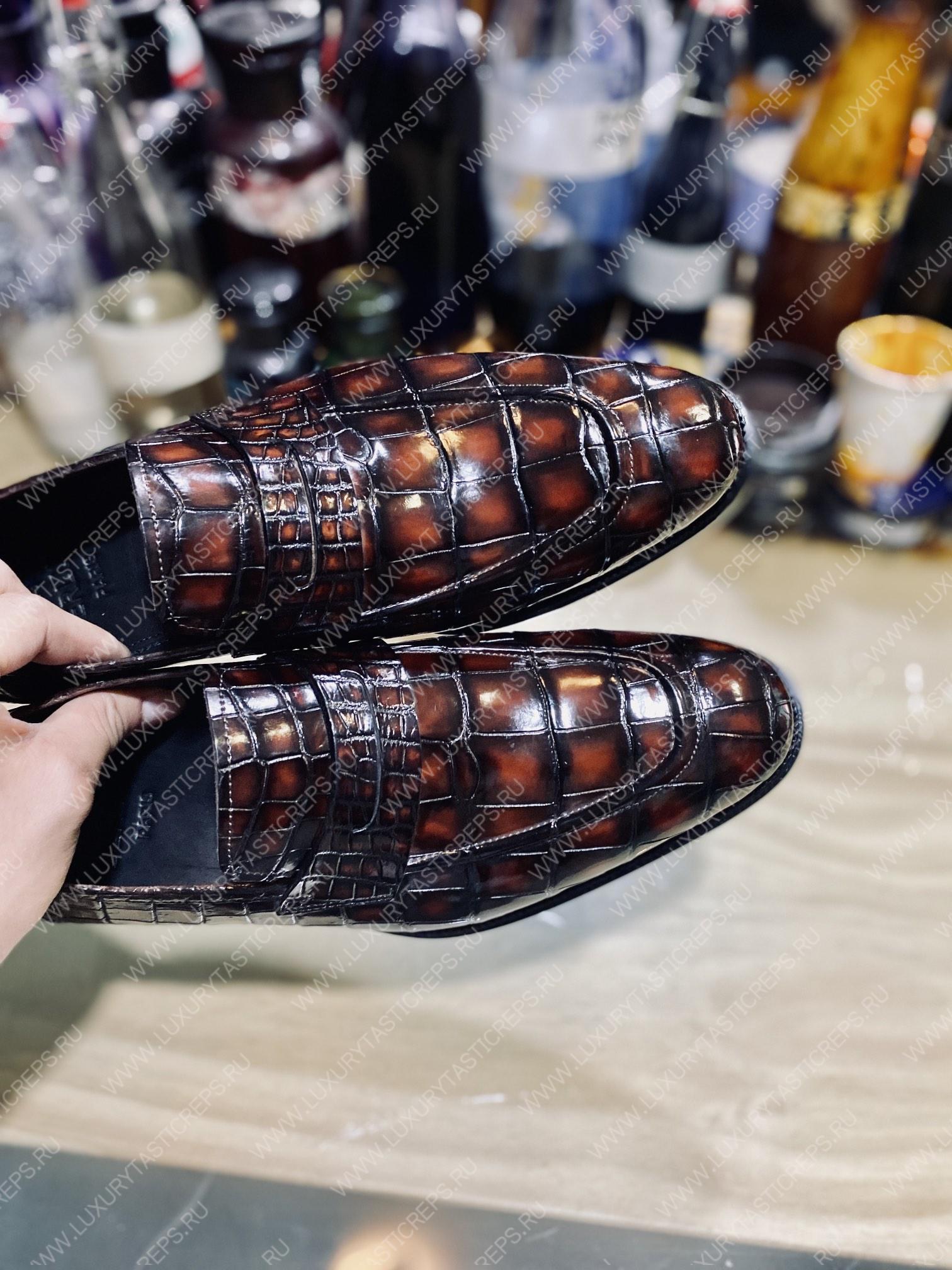 BERLUTI ALLIGATOR LEATHER LOAFER BURGUNDY S3289-E2