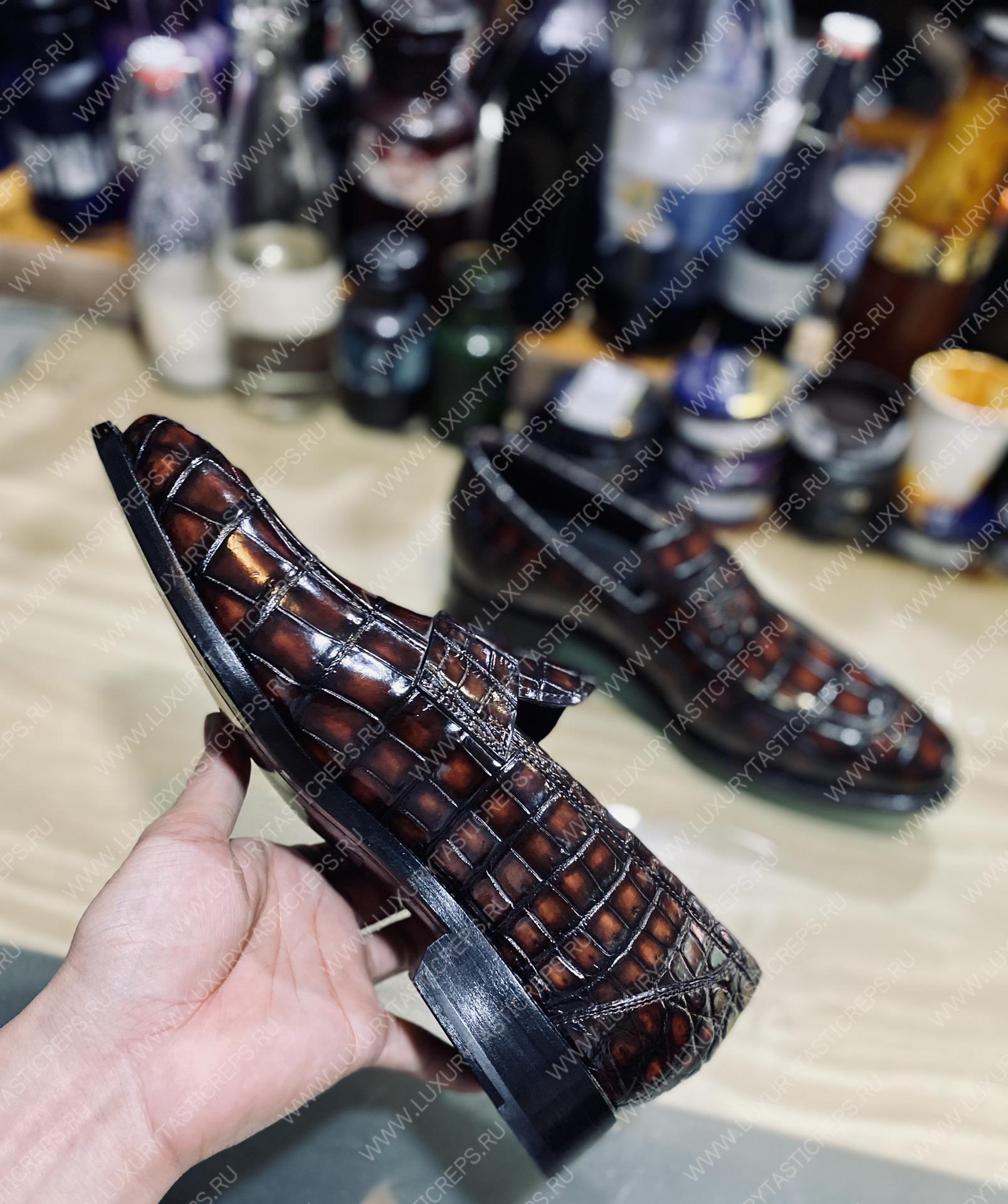 BERLUTI ALLIGATOR LEATHER LOAFER BURGUNDY S3289-E2