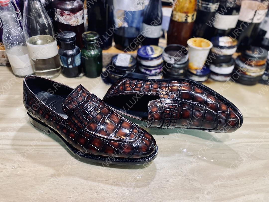 BERLUTI ALLIGATOR LEATHER LOAFER BURGUNDY S3289-E2