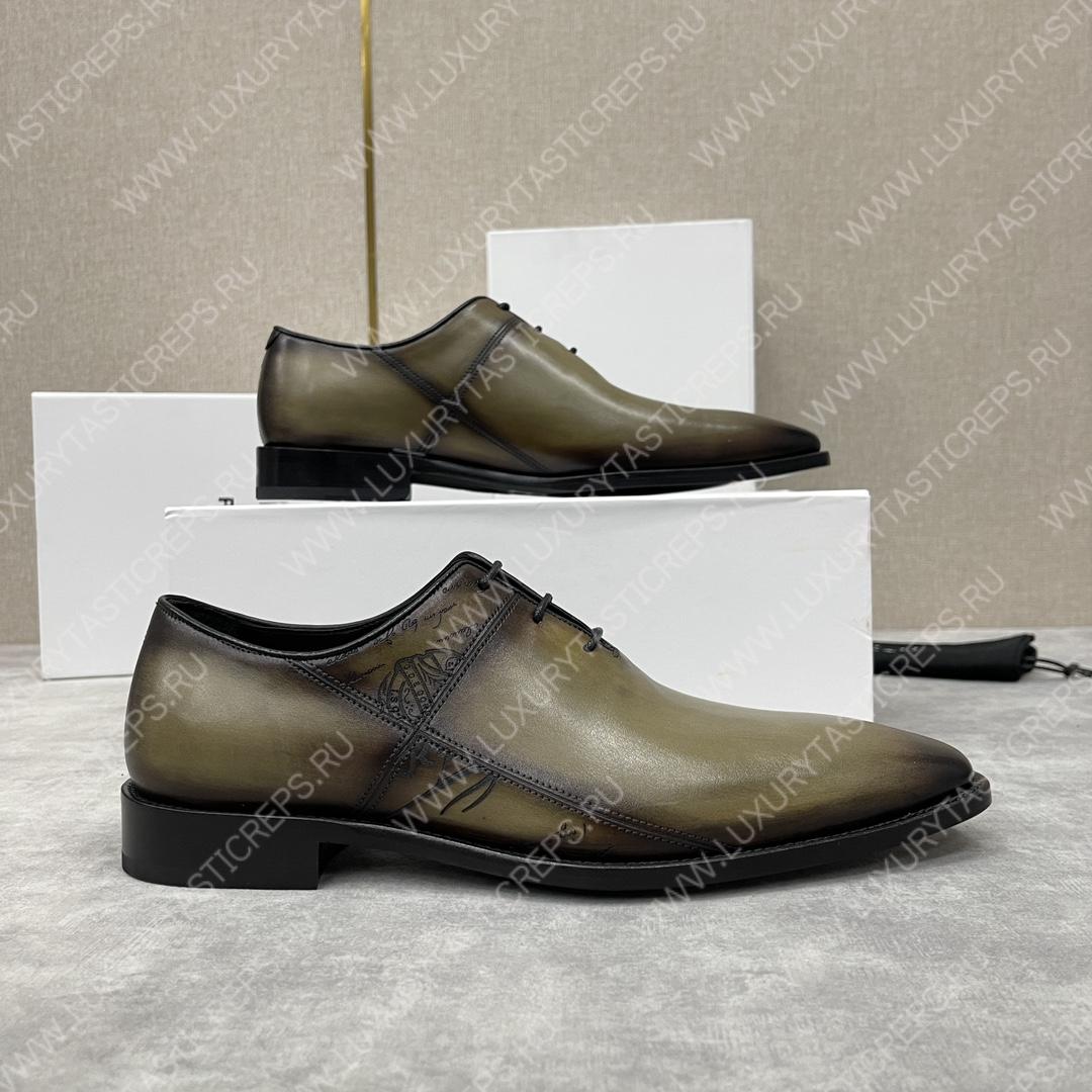 BERLUTI OXFORDS KHAKI S0770-V1