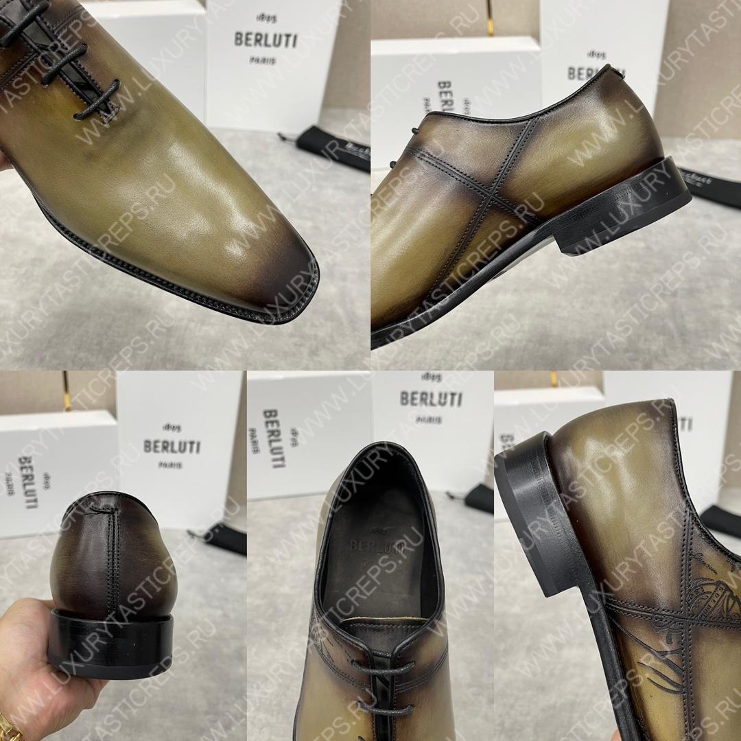 BERLUTI OXFORDS KHAKI S0770-V1