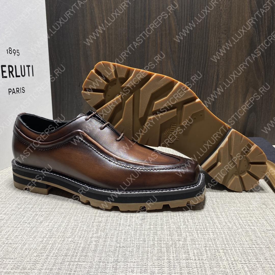 BERLUTI CLASSIC INFINI LEATHER DERBY TDM INTENSO S5592V2
