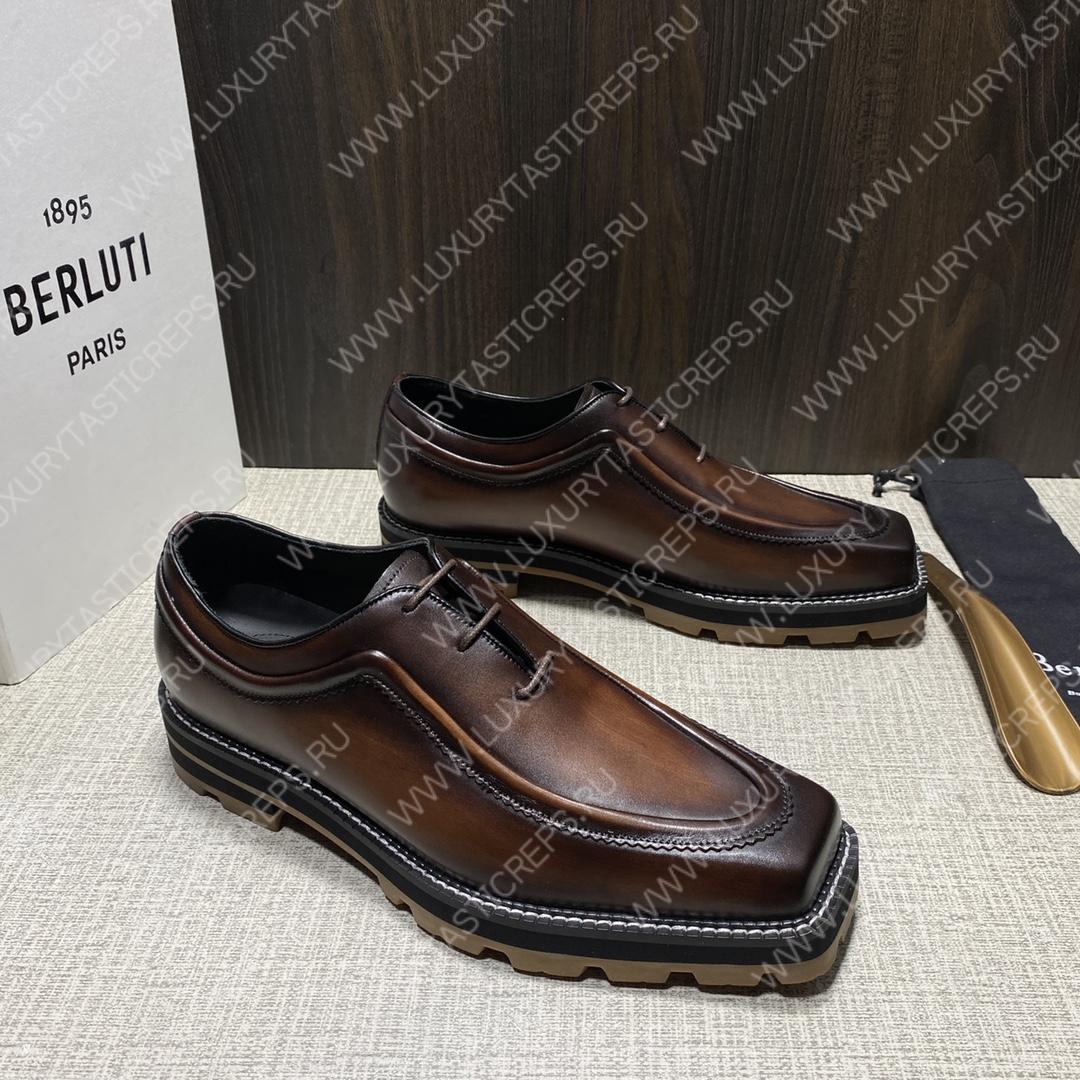 BERLUTI CLASSIC INFINI LEATHER DERBY TDN INTENSO
