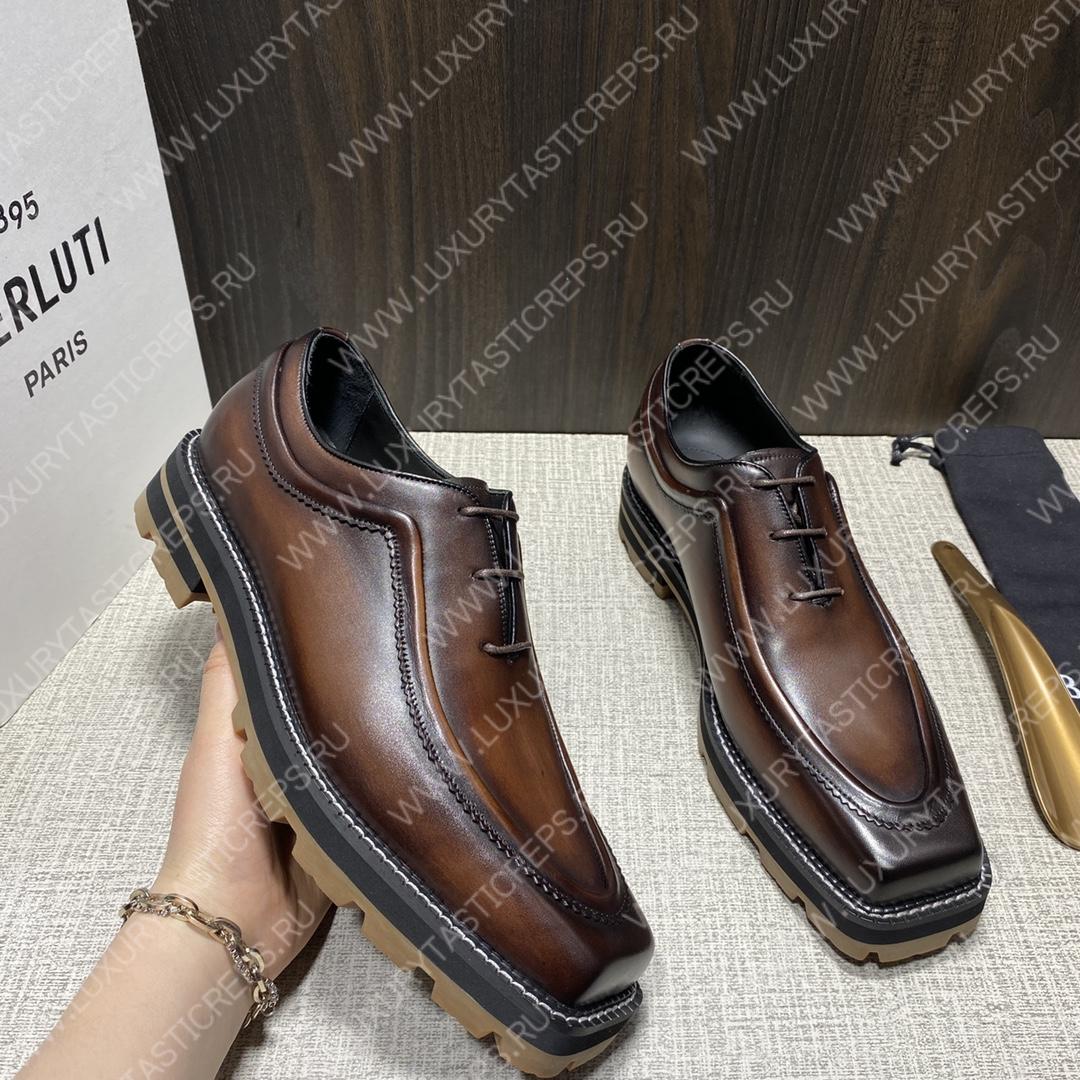 BERLUTI CLASSIC INFINI LEATHER DERBY TDN INTENSO