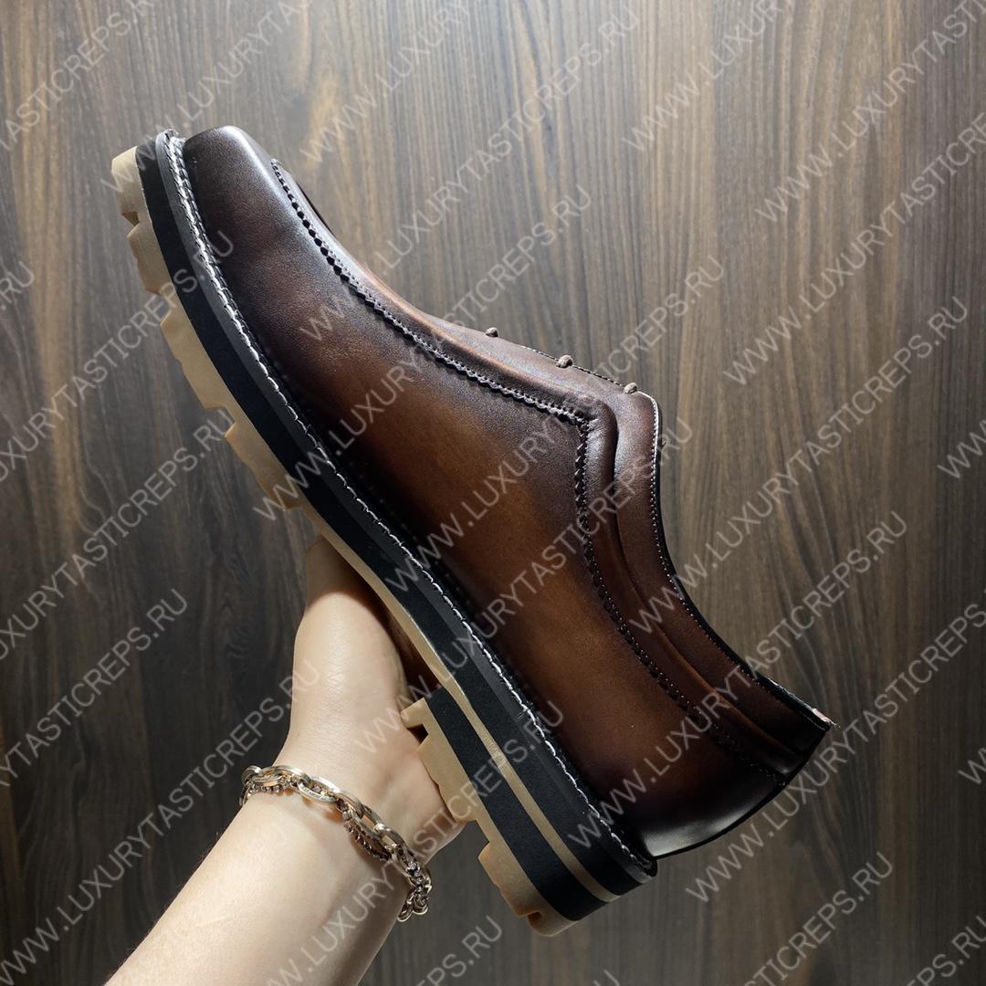 BERLUTI CLASSIC INFINI LEATHER DERBY TDN INTENSO