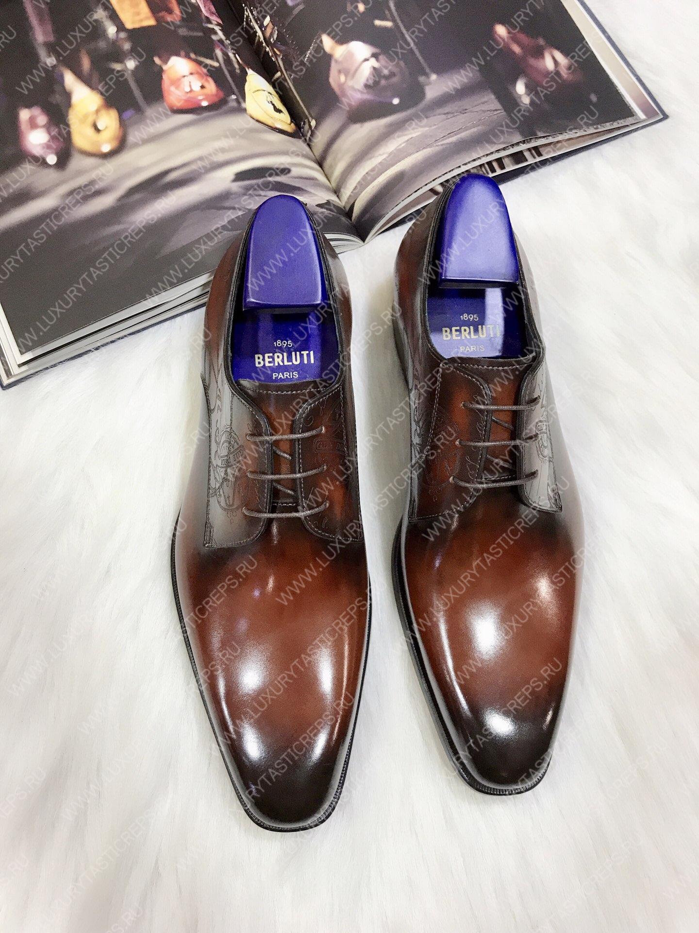 BERLUTI CLASSIC SCRITTO OXFORD INTENSE COCOA S4505-V2