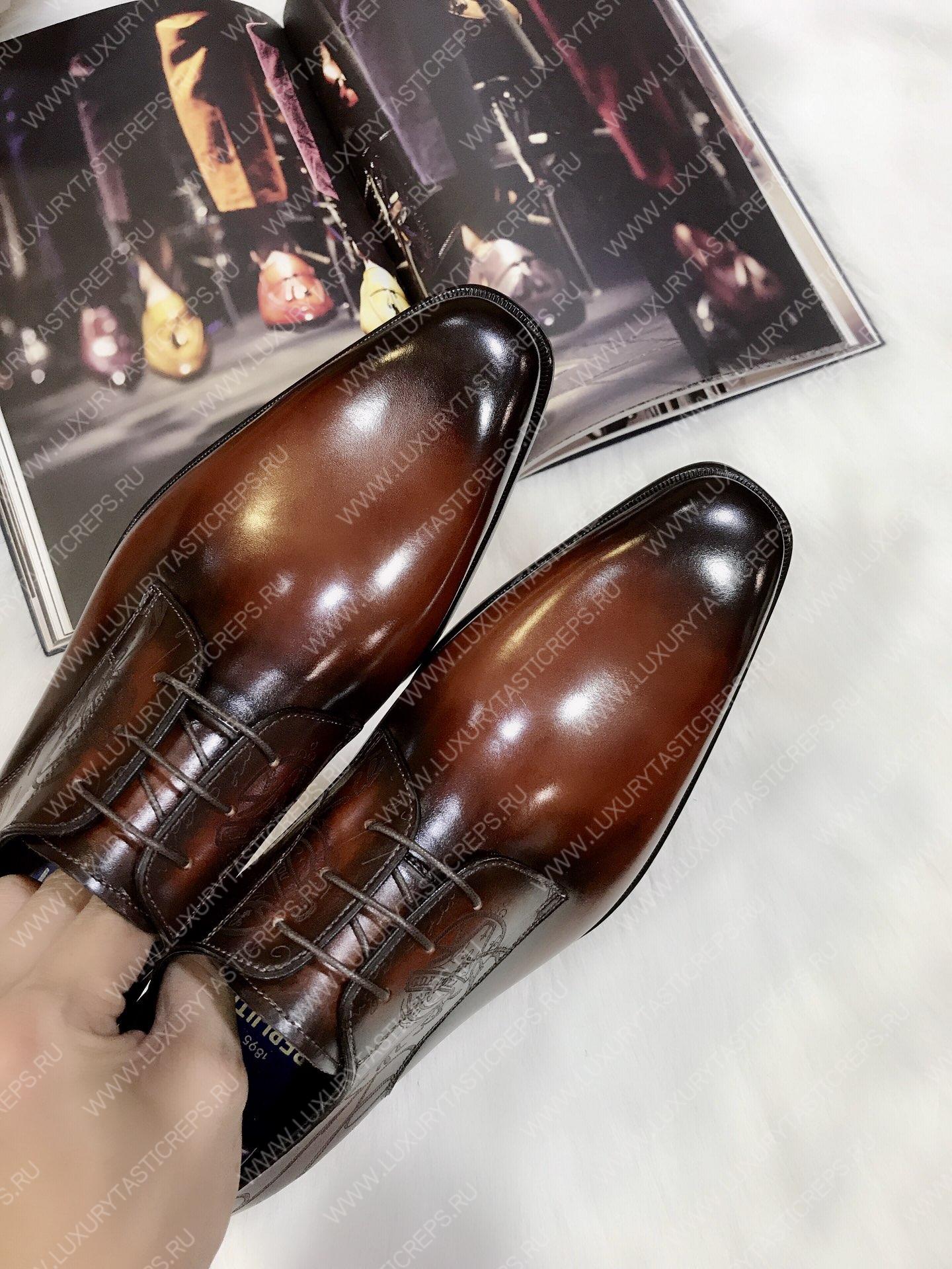 BERLUTI CLASSIC SCRITTO OXFORD INTENSE COCOA S4505-V2