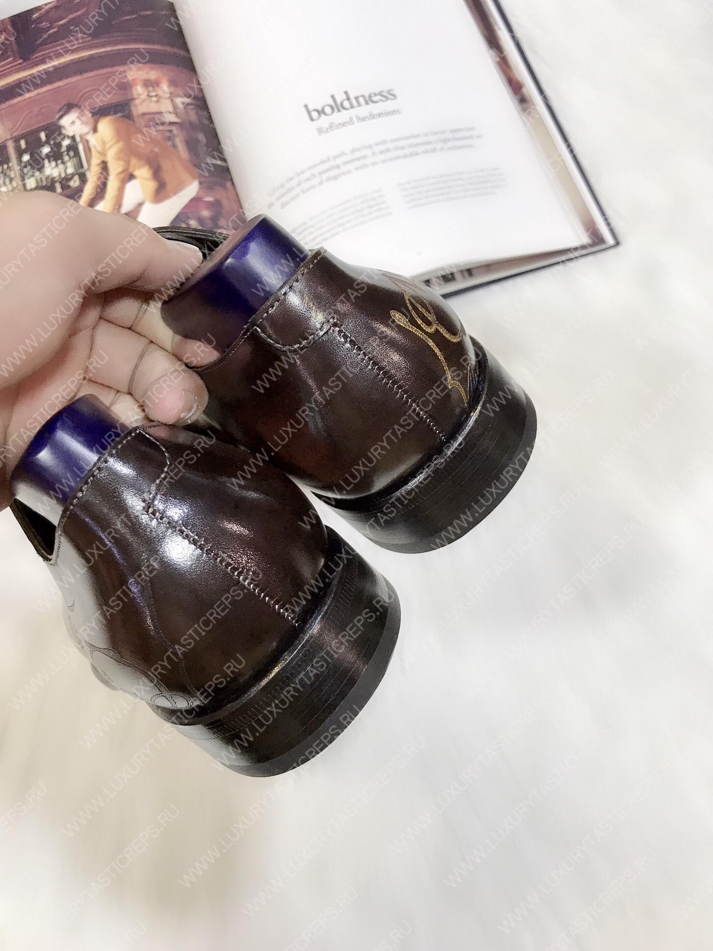 BERLUTI GALET SCRITTO OXFORD DARK BROWN S4505-V2