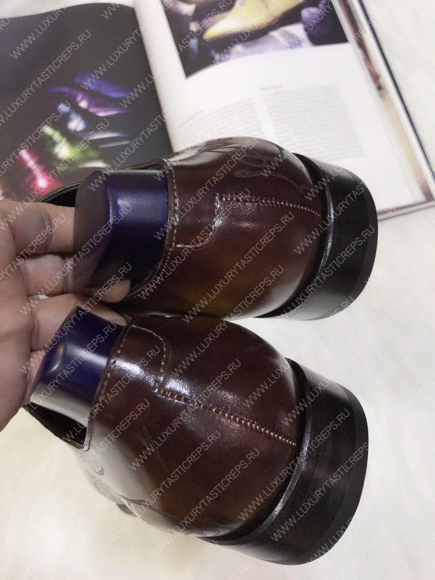 BERLUTI GALET SCRITTO OXFORD OLIVE AND BROWN S4505-V2