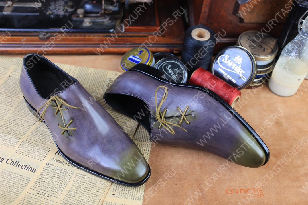 BERLUTI LEATHER OXFORDS LILAC S5898-V2