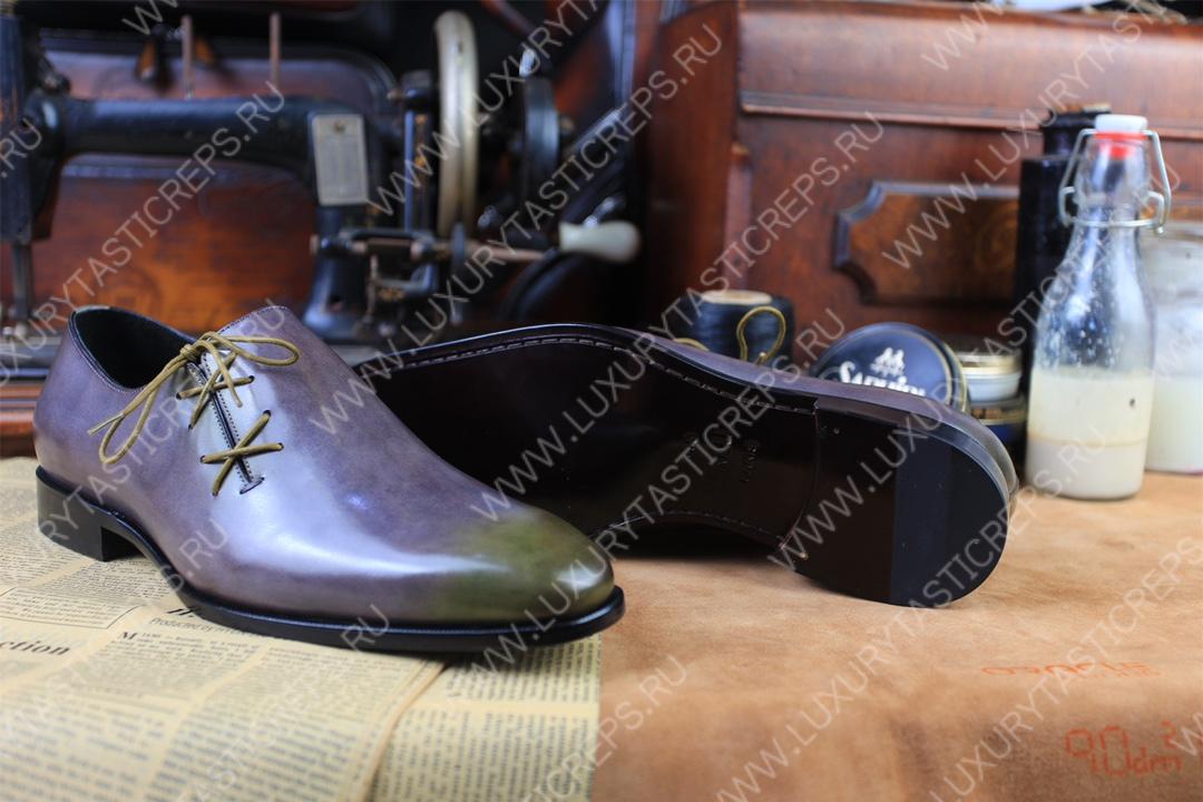 BERLUTI LEATHER OXFORDS LILAC S5898-V2