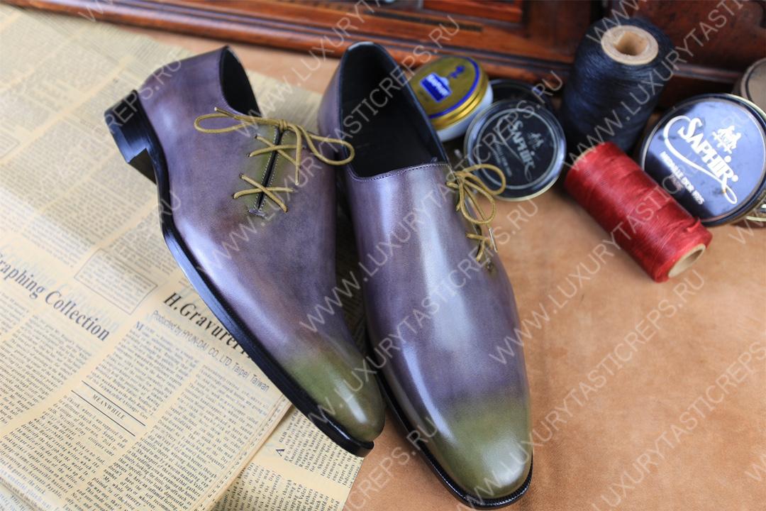 BERLUTI LEATHER OXFORDS LILAC S5898-V2