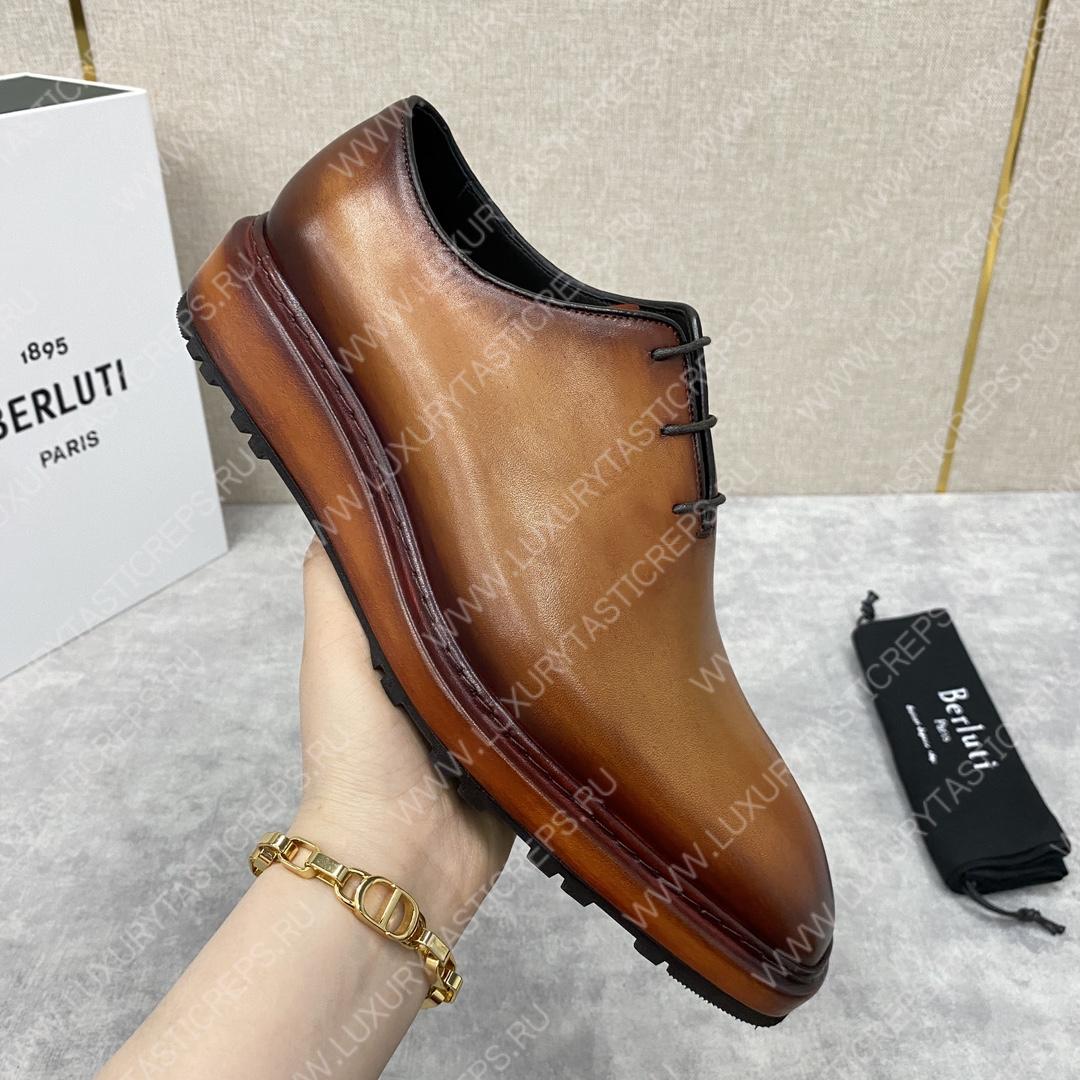 BERLUTI ALESSANDRO ALTO LEATHER OXFORD HONEY S5843