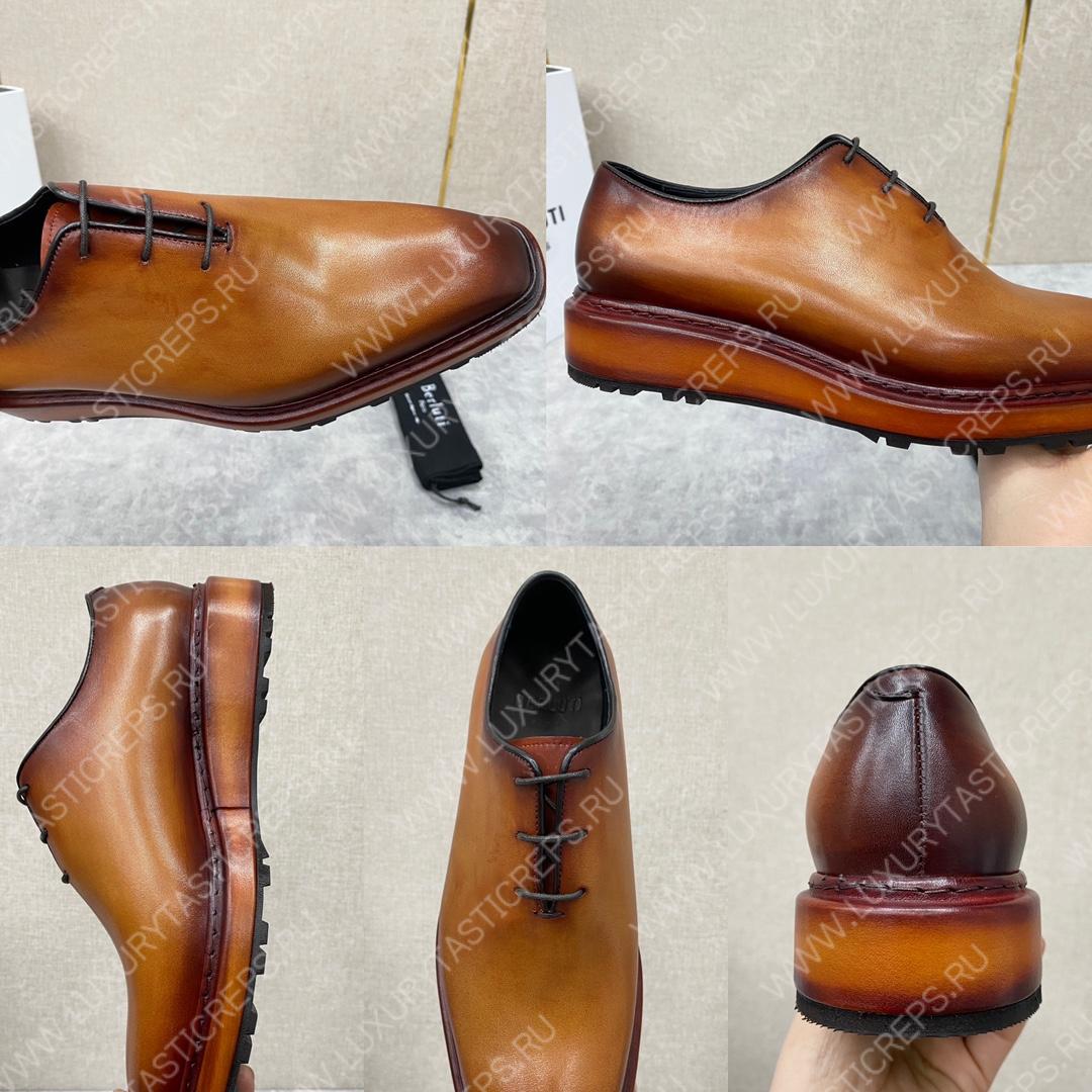 BERLUTI ALESSANDRO ALTO LEATHER OXFORD HONEY S5843