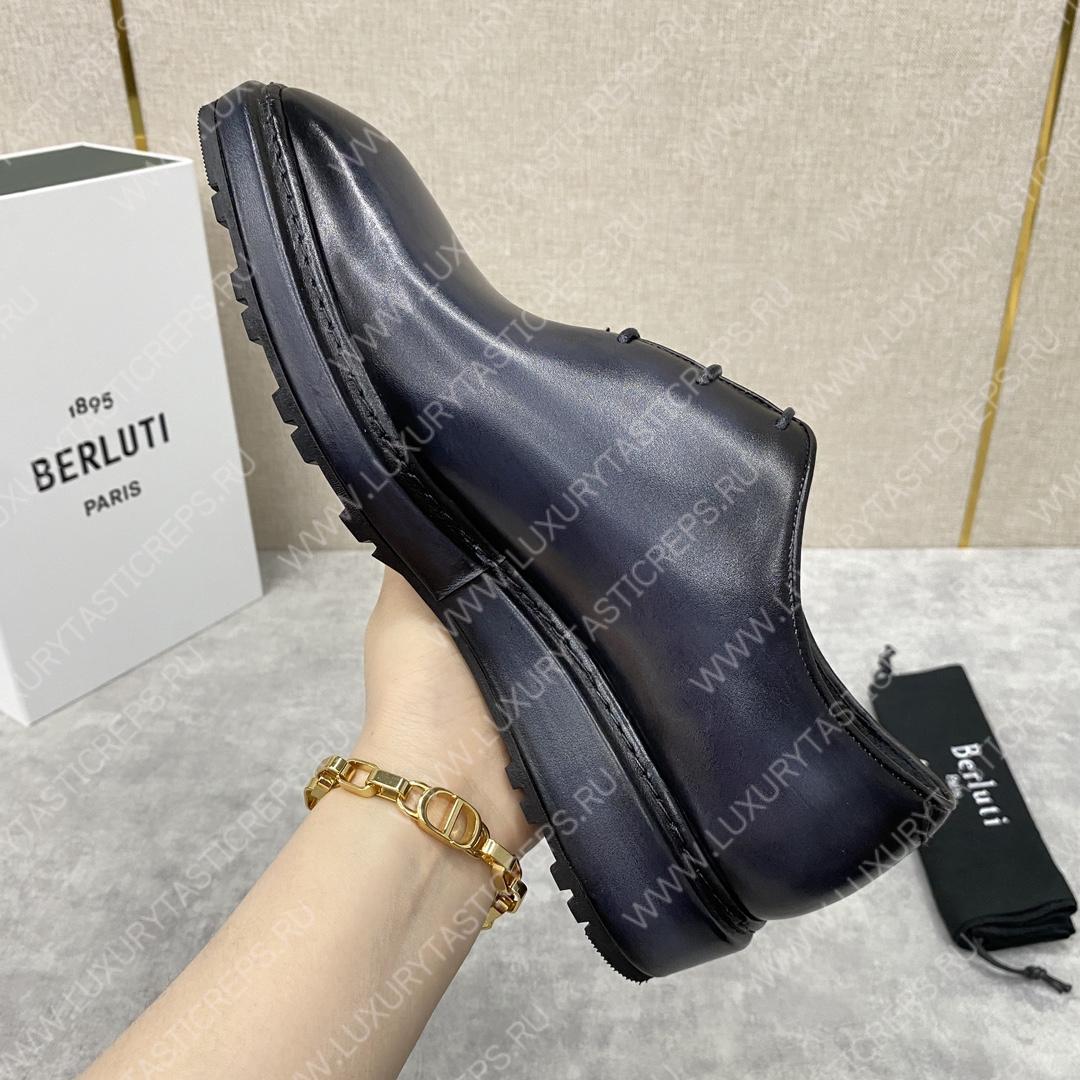 BERLUTI ALESSANDRO ALTO LEATHER OXFORD GREY S5765