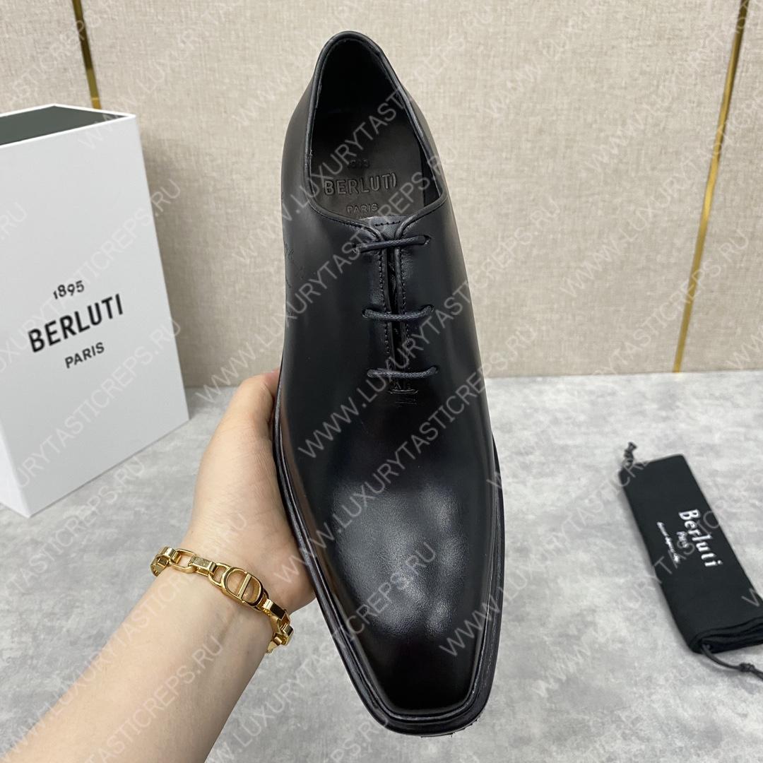 BERLUTI ALESSANDRO ALTO LEATHER OXFORD BLACK S5943