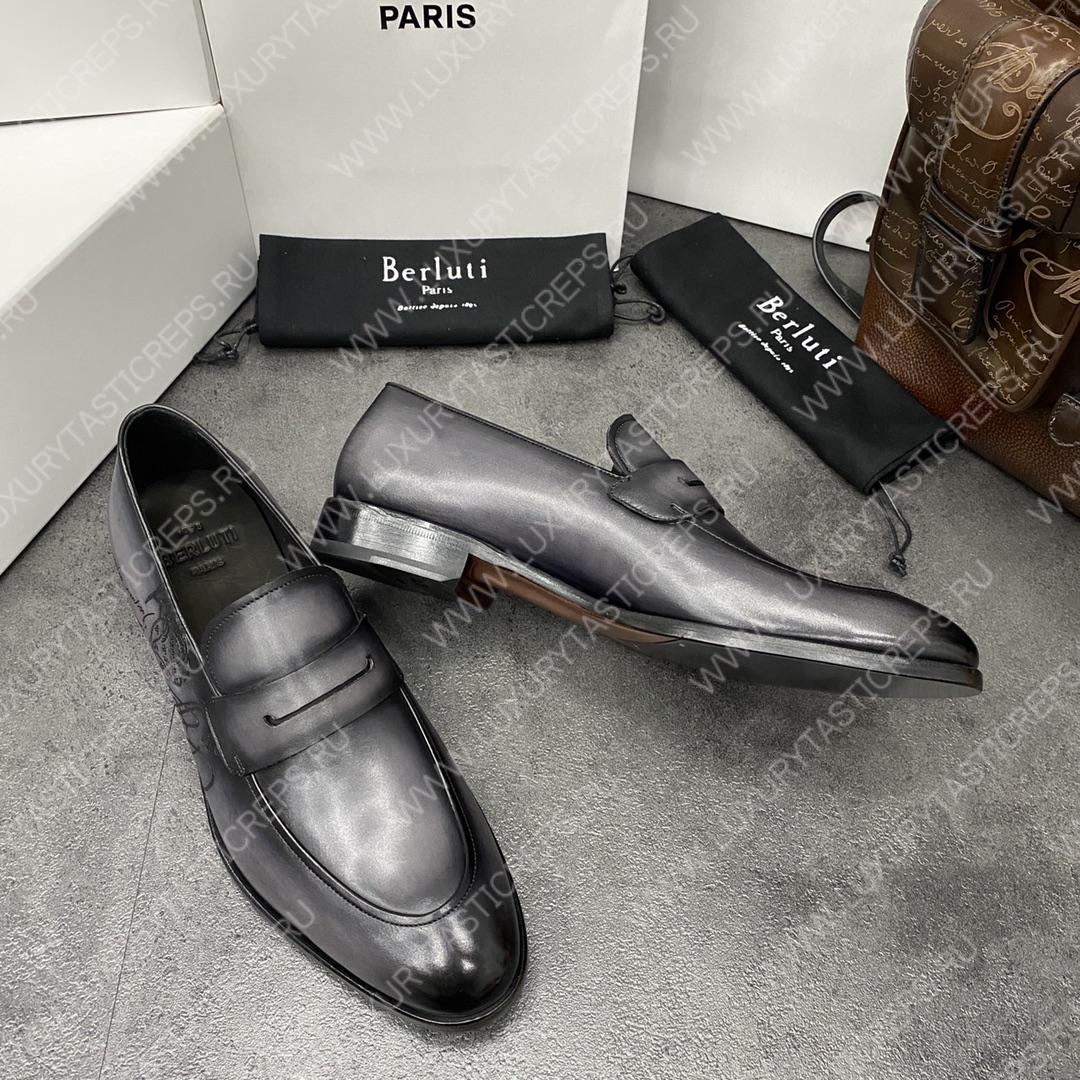 BERLUTI COUTURE DEMESURE LOAFER GREY AND BLACK S5581-V1