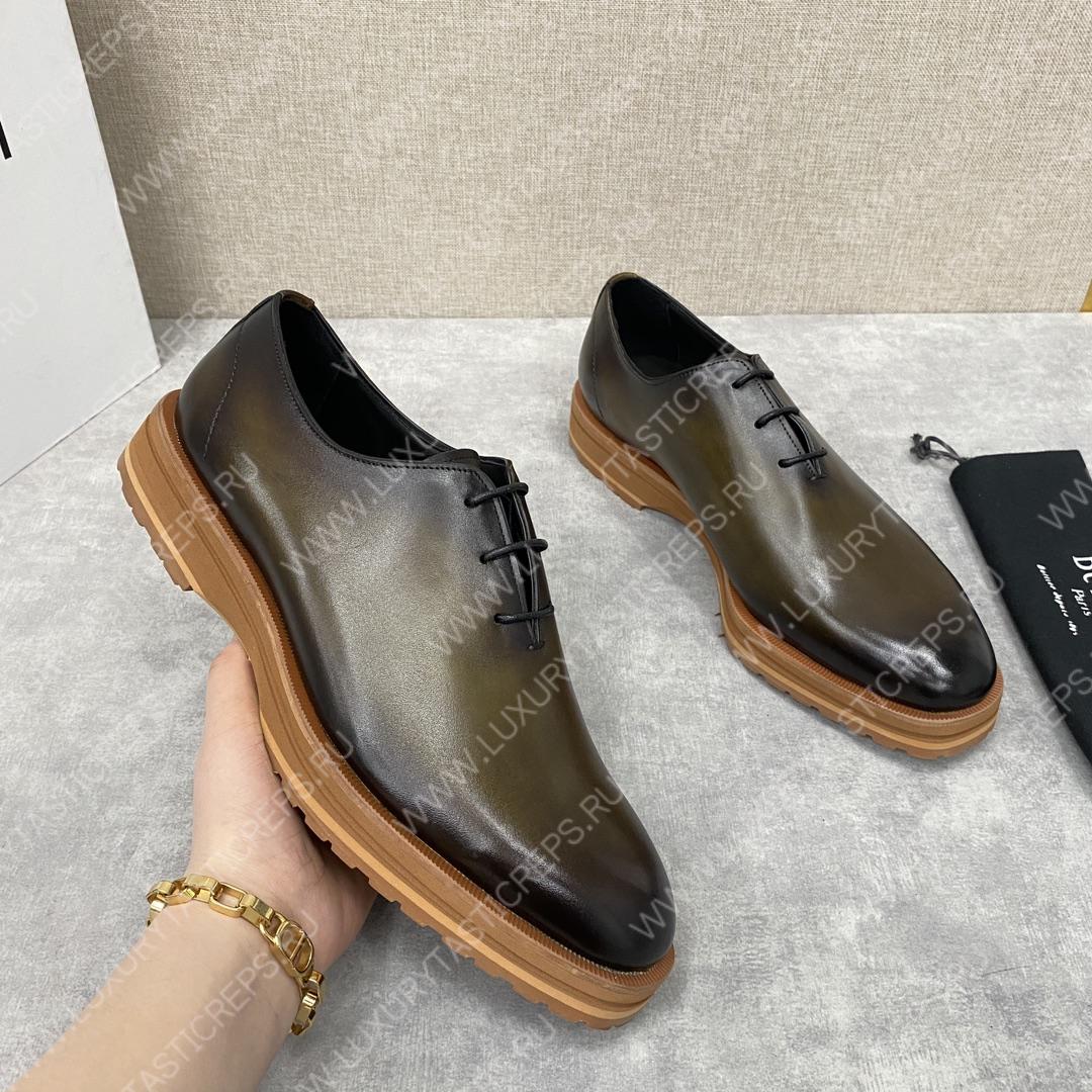 BERLUTI ALESSANDRO DEMESURE OXFORD OLIVE S5581-V1