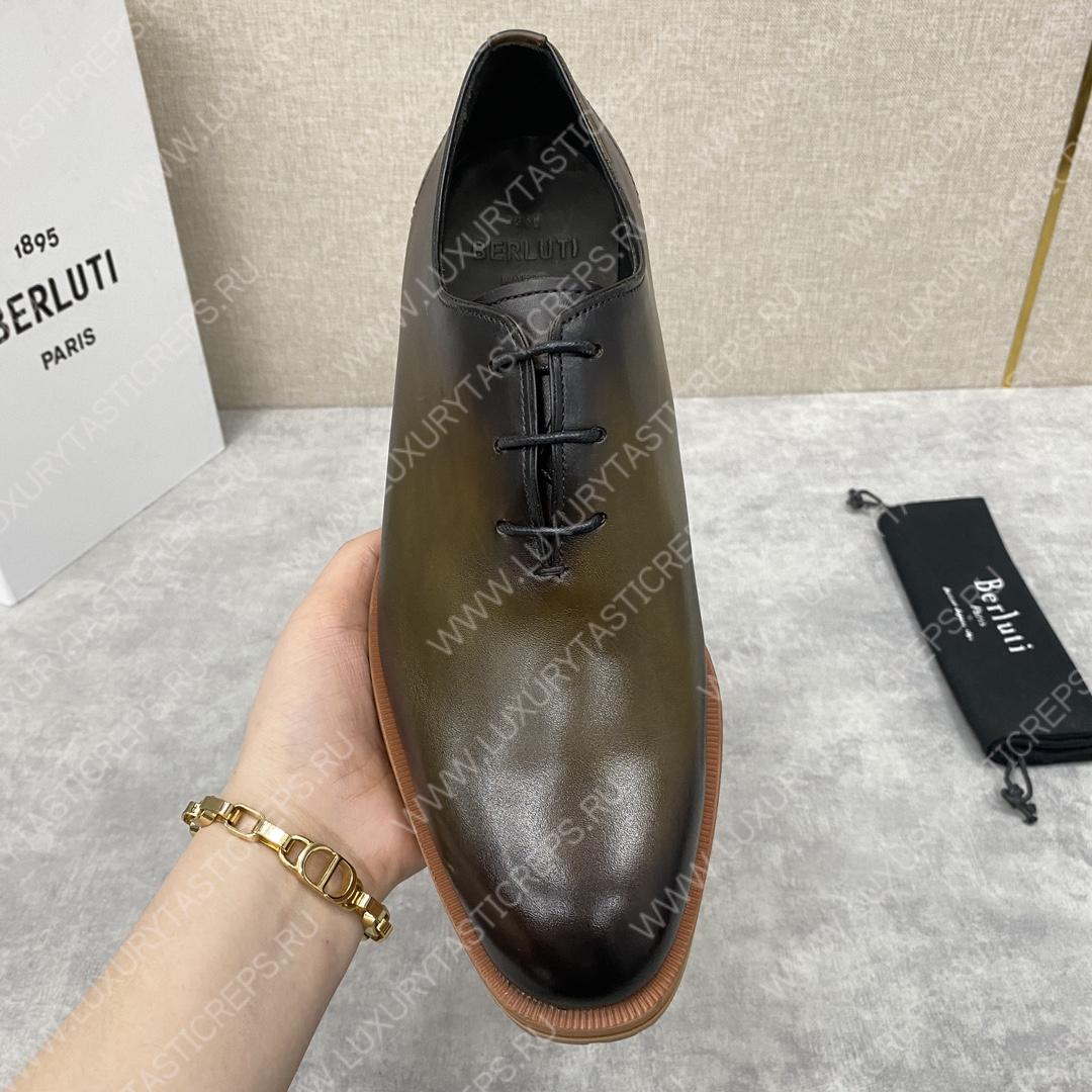 BERLUTI ALESSANDRO DEMESURE OXFORD OLIVE S5581-V1