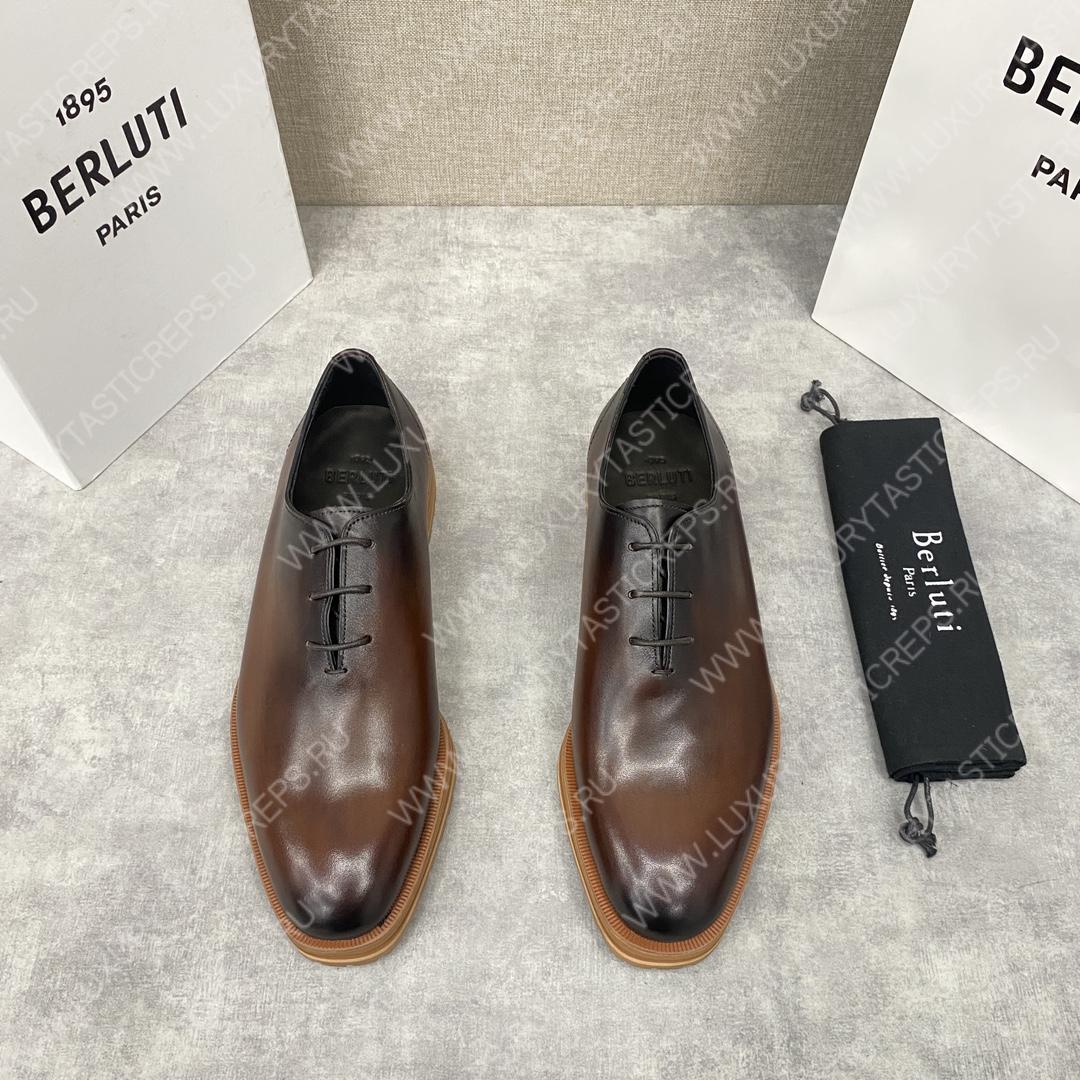 BERLUTI ALESSANDRO DEMESURE OXFORD DARK BROWN S5581-V1