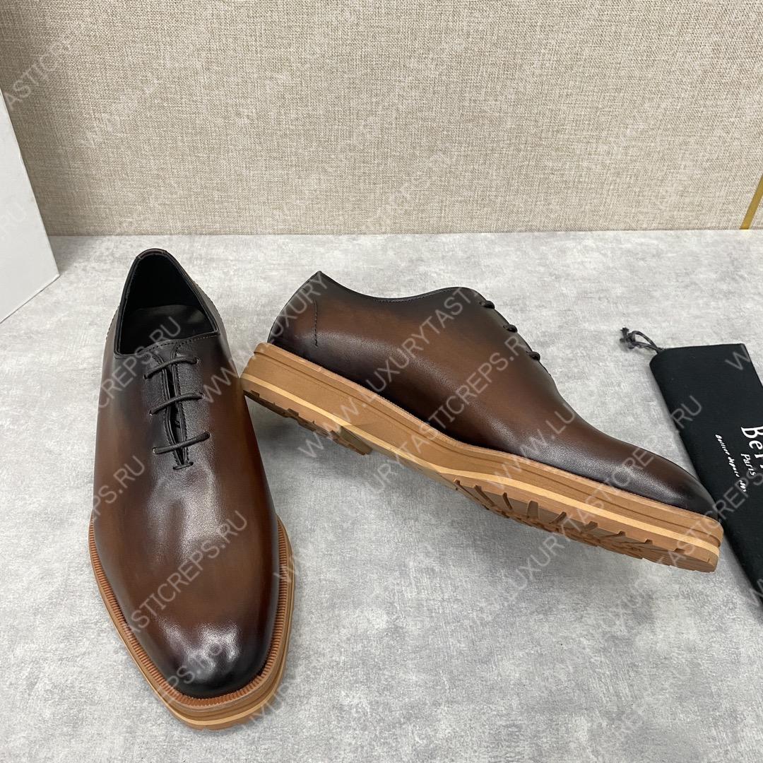 BERLUTI ALESSANDRO DEMESURE OXFORD DARK BROWN S5581-V1