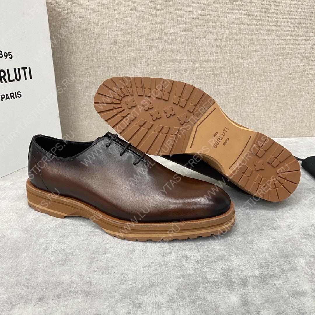 BERLUTI ALESSANDRO DEMESURE OXFORD DARK BROWN S5581-V1