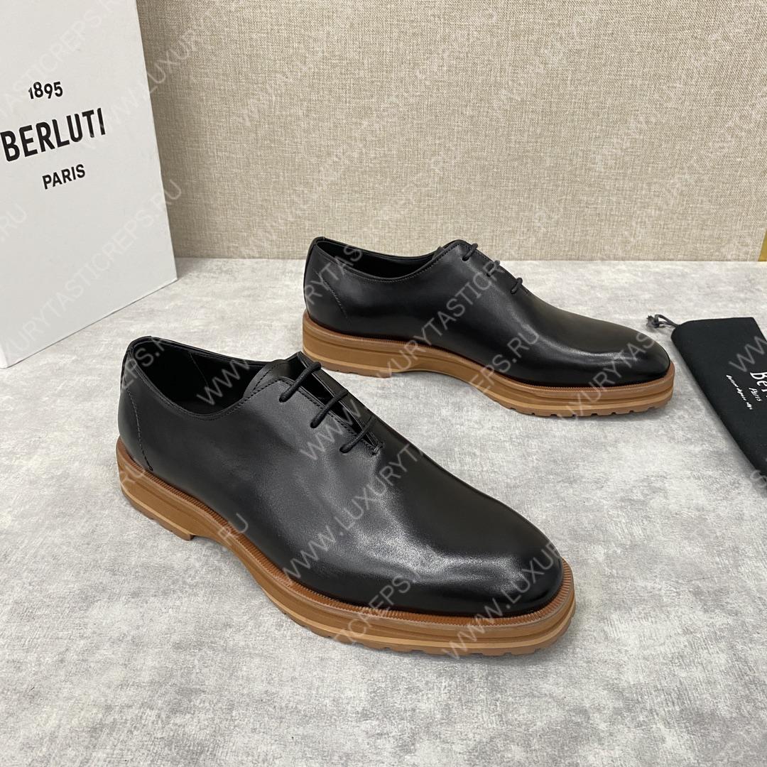 BERLUTI ALESSANDRO DEMESURE OXFORD BLACK S5581-V1
