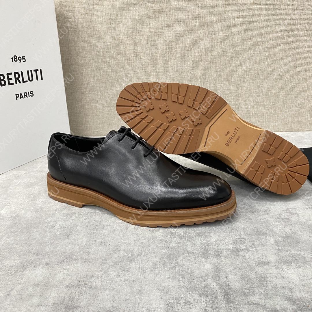 BERLUTI ALESSANDRO DEMESURE OXFORD BLACK S5581-V1