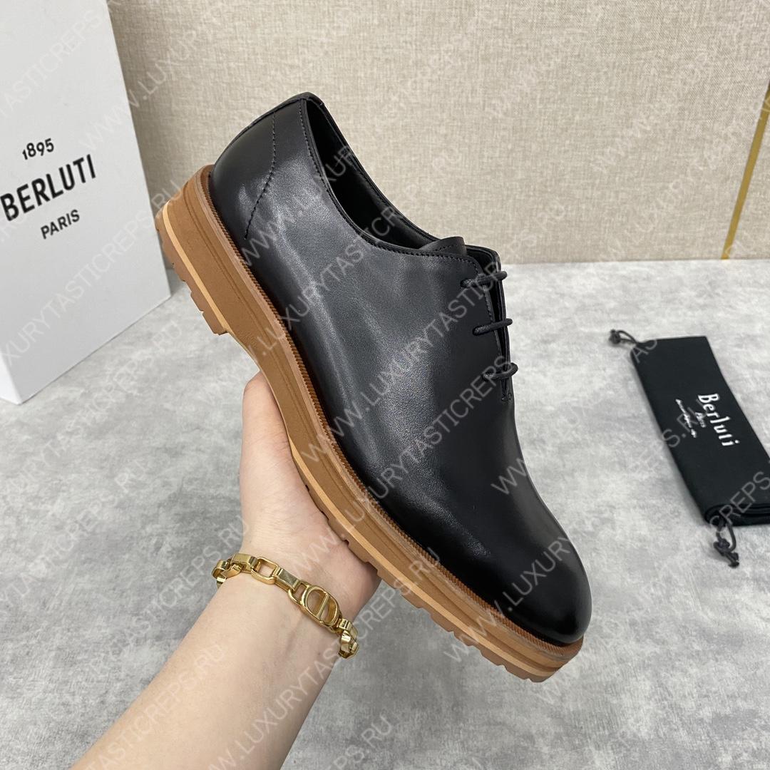 BERLUTI ALESSANDRO DEMESURE OXFORD BLACK S5581-V1