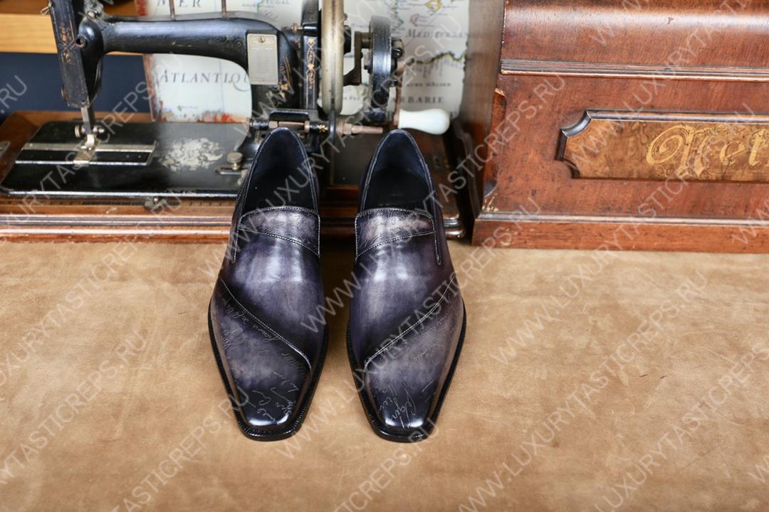 BERLUTI ALESSANDRO DEMESURE OXFORD GREY AND BLACK 2DB180