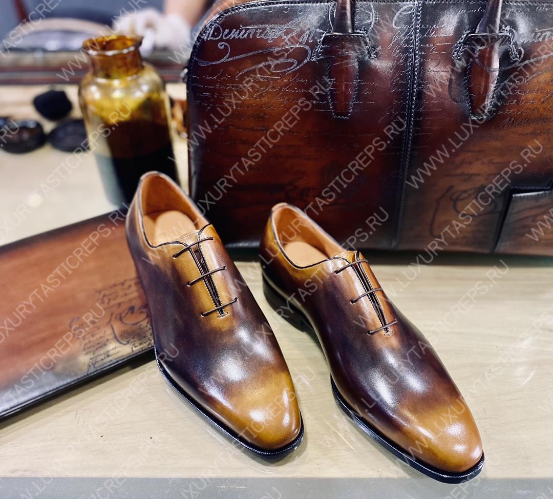 BERLUTI GALET SCRITTO LEATHER M0NK SHOE YELLOW S6025-V2