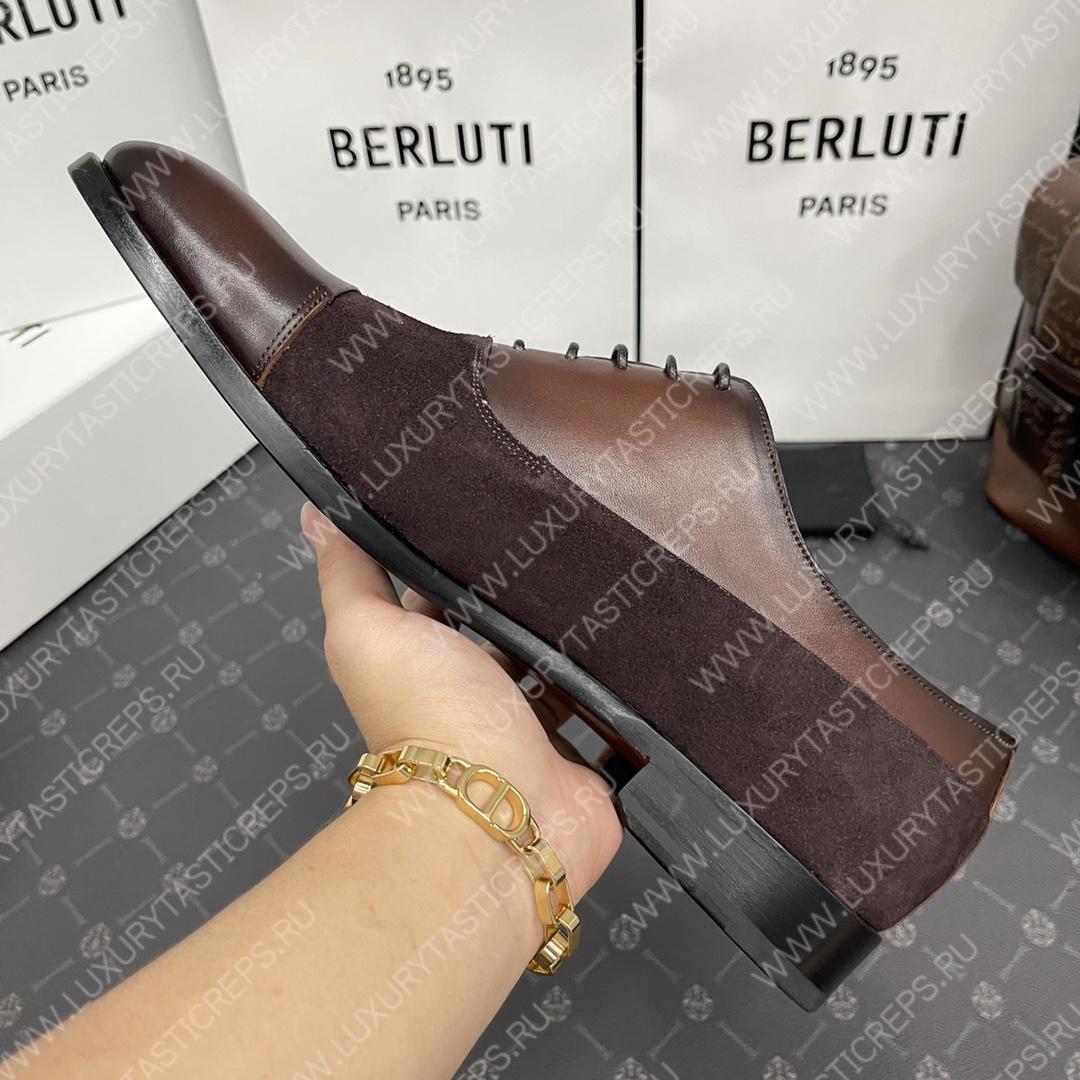 BERLUTI RICHELIEU EQUILIBRE EN CUIR BROWN S5501-V1