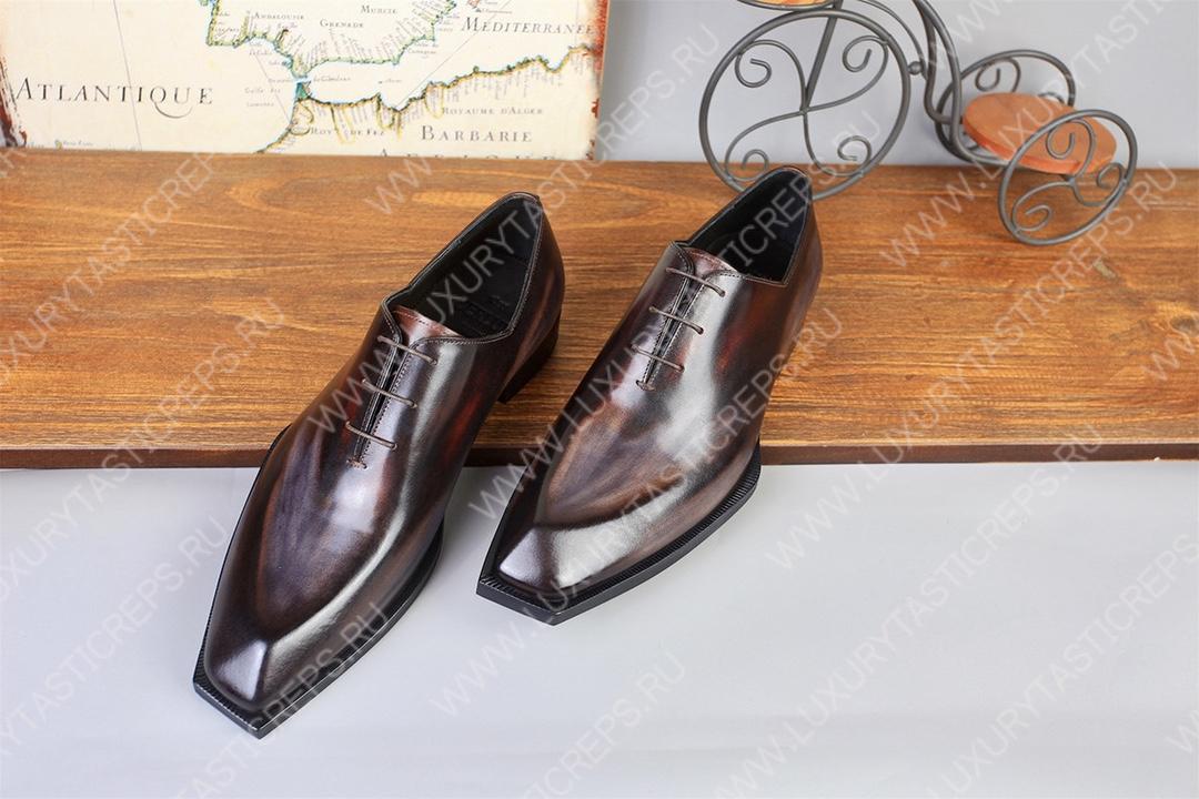 BERLUTI ALESSANDRO DEMESURE LEATHER OXFORD BROWN S6241-V3