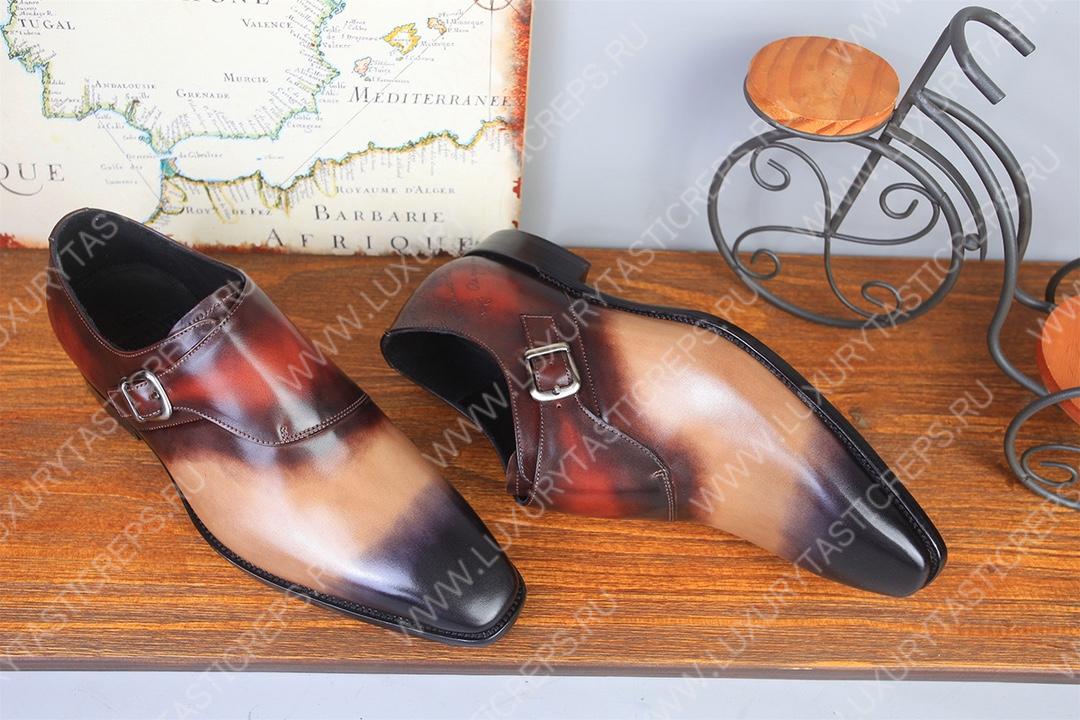 BERLUTI LEATHER M0NK SHOE MULTICOLOR S4113-V2