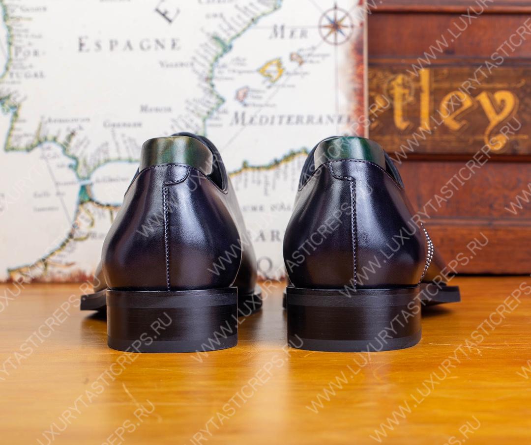 BERLUTI LEATHER OXFORDS BROWN/BLACK S5215-V3