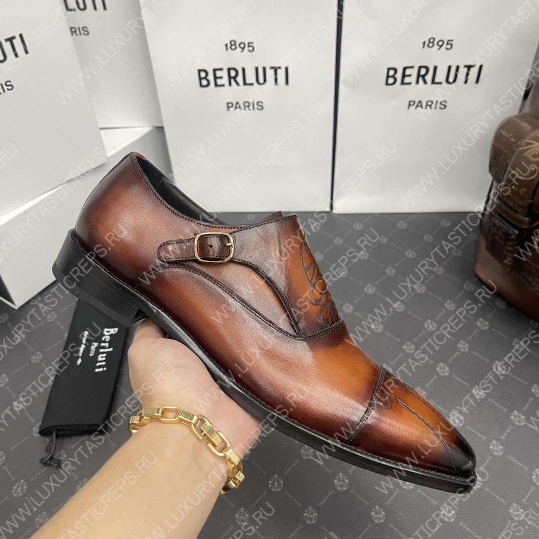 BERLUTI DEMESURE PATCHWORK SCRITTO SHOE COCOA S5590-V2