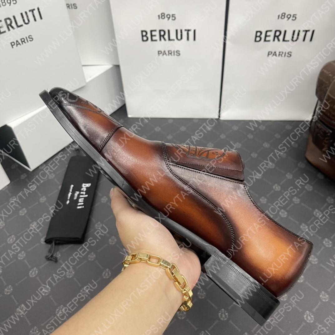 BERLUTI DEMESURE PATCHWORK SCRITTO SHOE COCOA S5590-V2