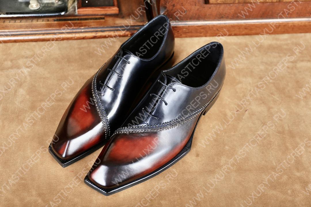 BERLUTI LORENZO STELLAR OXFORD BLACK AND INTENSE COCOA S4342-K1