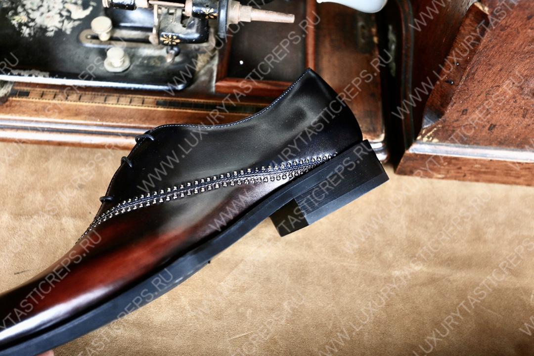 BERLUTI LORENZO STELLAR OXFORD BLACK AND INTENSE COCOA S4342-K1