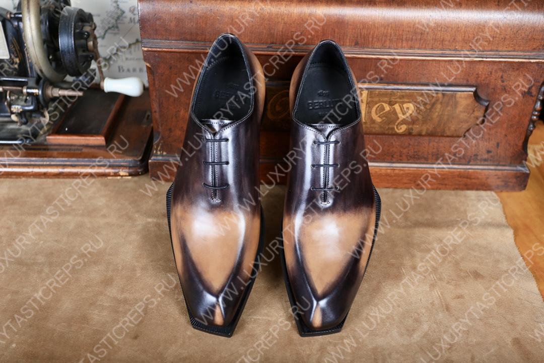 BERLUTI ALESSANDRO DEMSURE OXFORD BROWN AND BEIGE S1412-V1