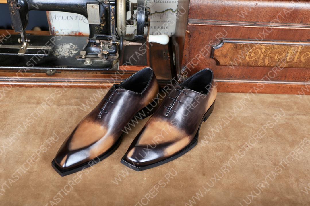 BERLUTI ALESSANDRO DEMSURE OXFORD BROWN AND BEIGE S1412-V1