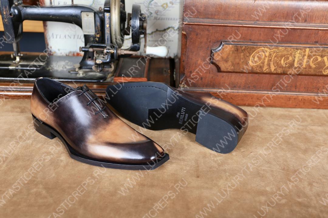 BERLUTI ALESSANDRO DEMSURE OXFORD BROWN AND BEIGE S1412-V1