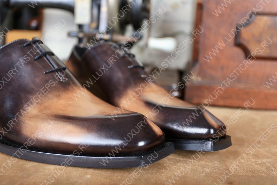 BERLUTI ALESSANDRO DEMSURE OXFORD BROWN AND BEIGE S1412-V1