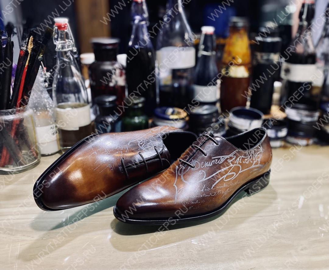 BERLUTI ALESSANDRO GALET SCRITTO OXFORD TOBACCO BIS S4505