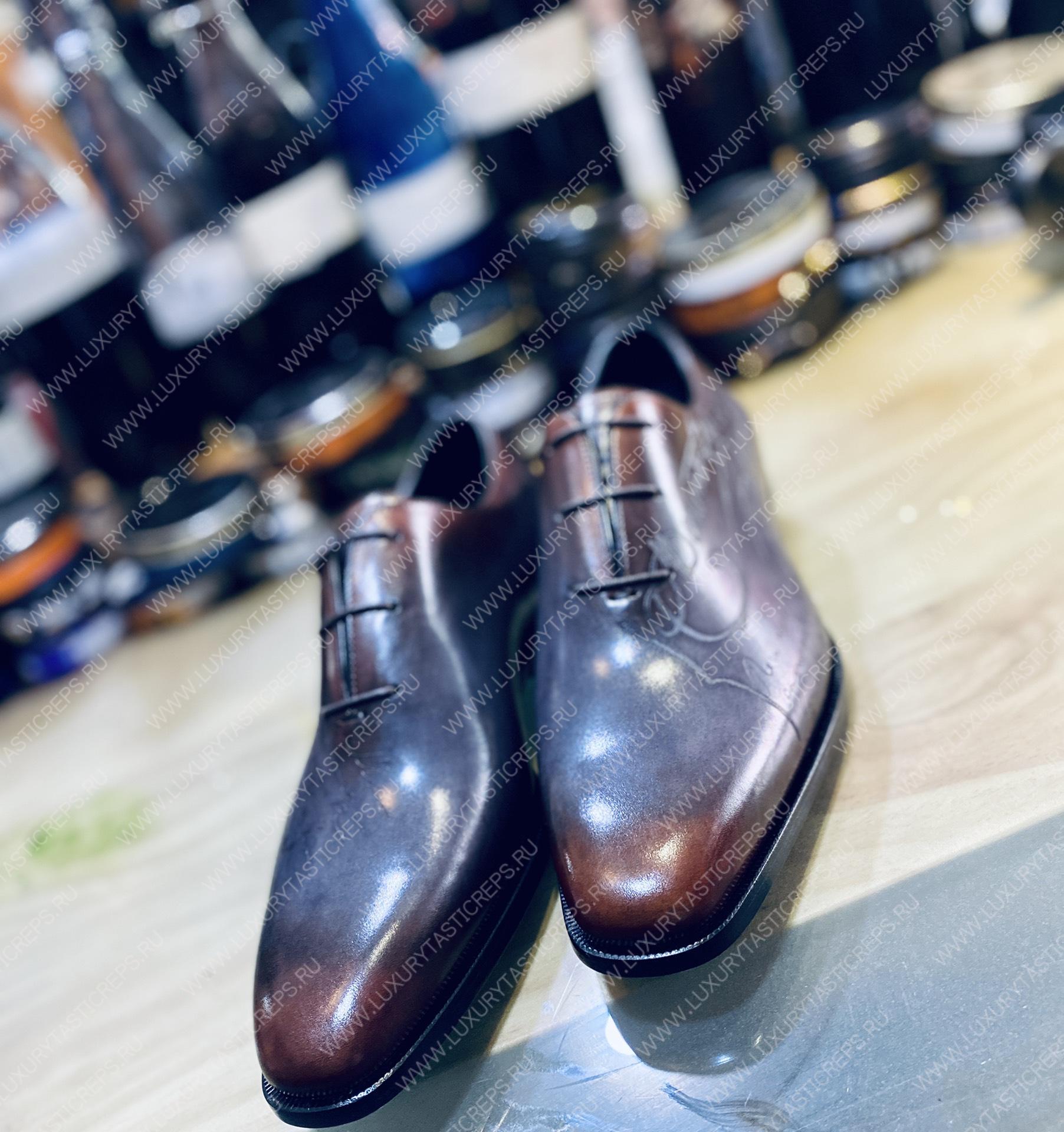 BERLUTI ALESSANDRO GALET SCRITTO OXFORD DARK BROWN S4505