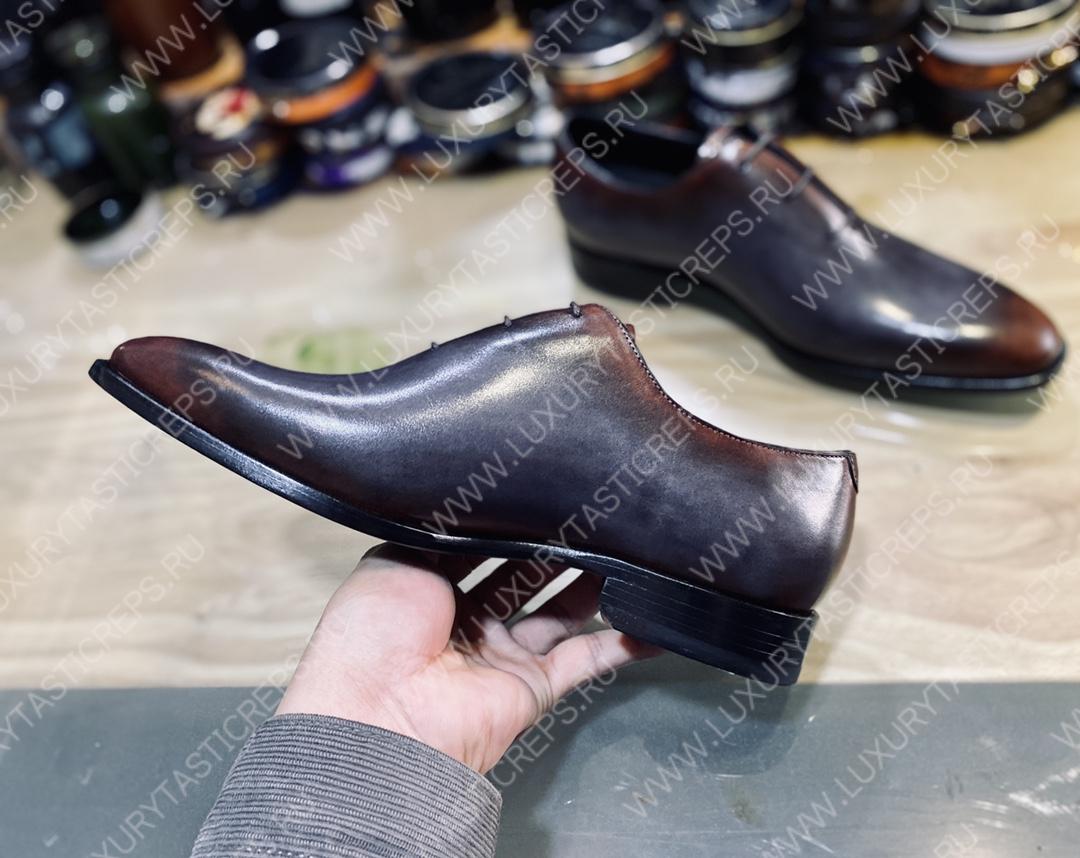 BERLUTI ALESSANDRO GALET SCRITTO OXFORD DARK BROWN S4505