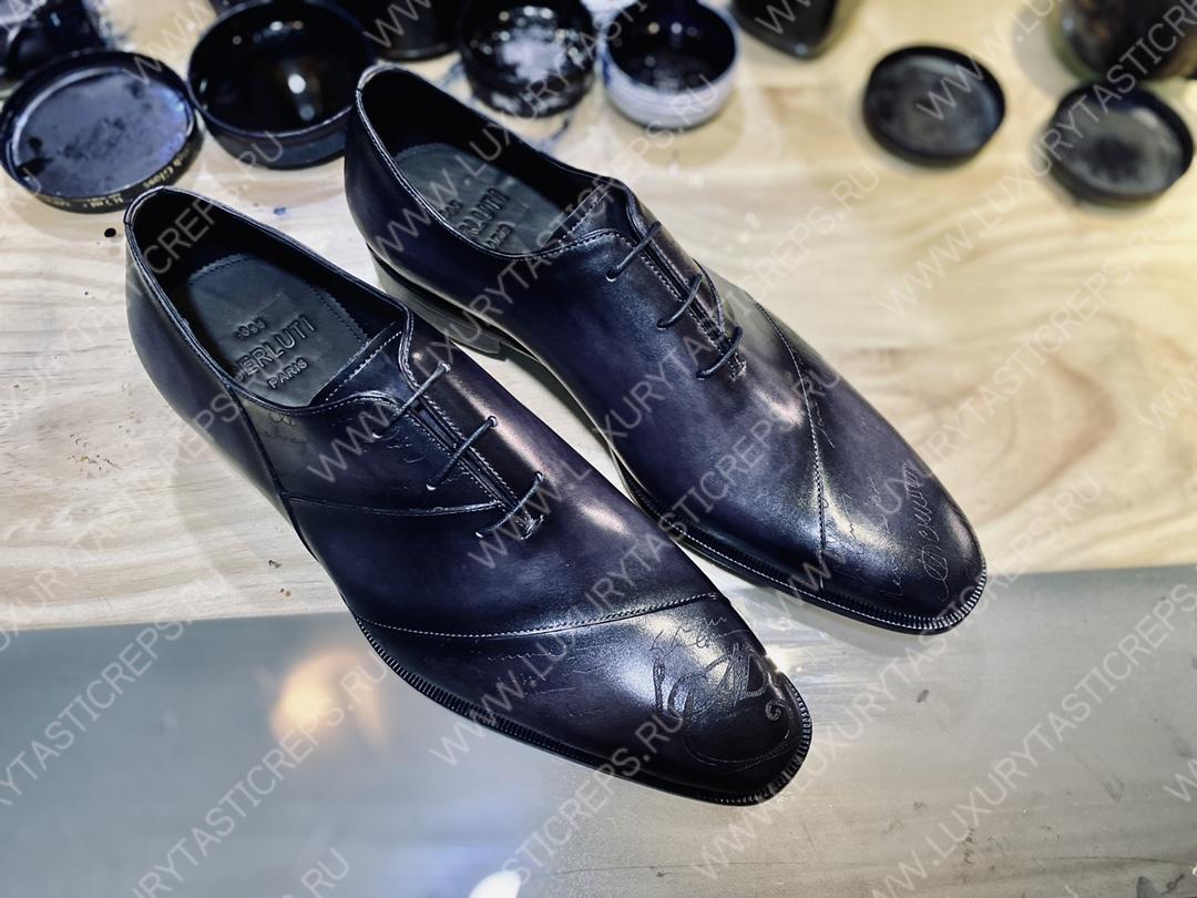 BERLUTI ALESSANDRO GALET SCRITTO OXFORD BLACK S4505